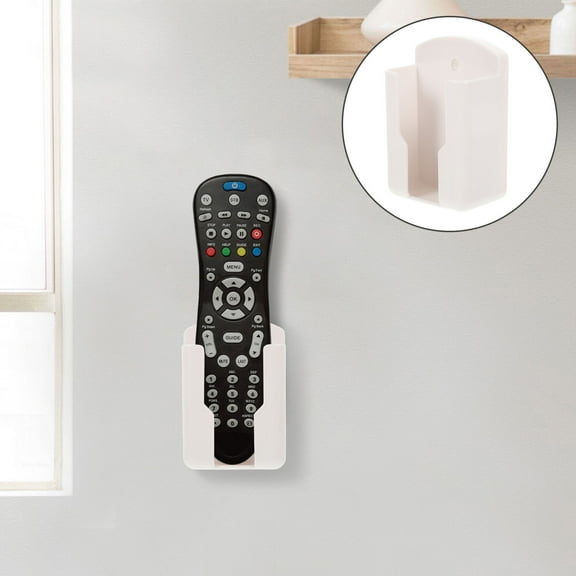 Tineasur 2- Mounted Remote Control Organizer, Punch-Free Design, White, Space-Saving Storage for Home and Office