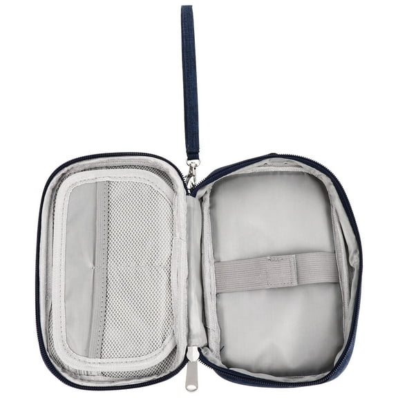 Soimiss 1Pc Blue Storage Bag with Mesh Pocket for Cables USB Drives and Chargers