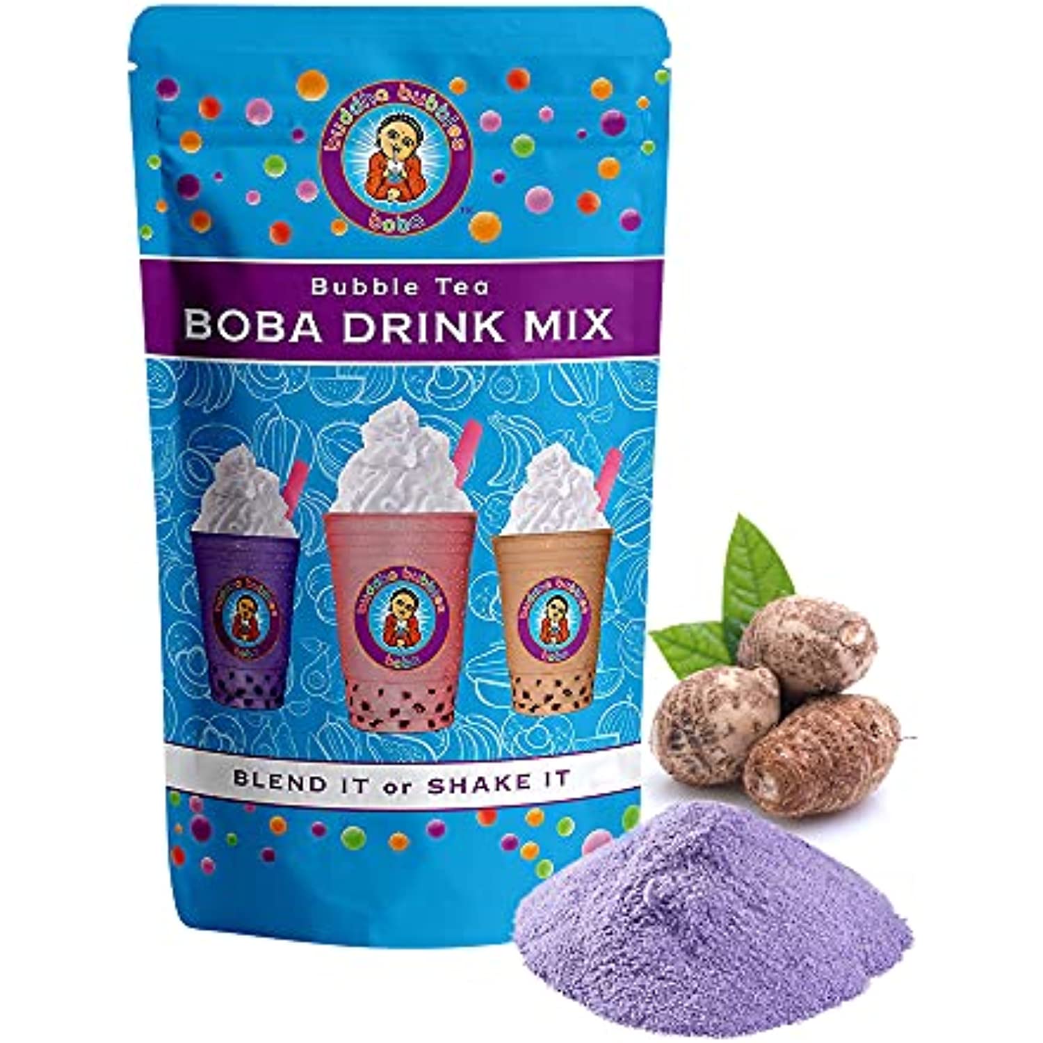 Taro Boba / Bubble Tea Drink Mix Powder By Buddha Bubbles Boba 10 Ounces (283 Grams)