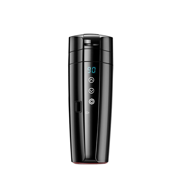 Taza De Calefacción Portátil Para Coche De 350Ml, 12V, 24V, Taza De Agua Caliente Eléctrica, Pantalla Lcd, Hervidor De Temperatura, Café, Té, Leche, Acero Inoxidable seitruly VI008885-01