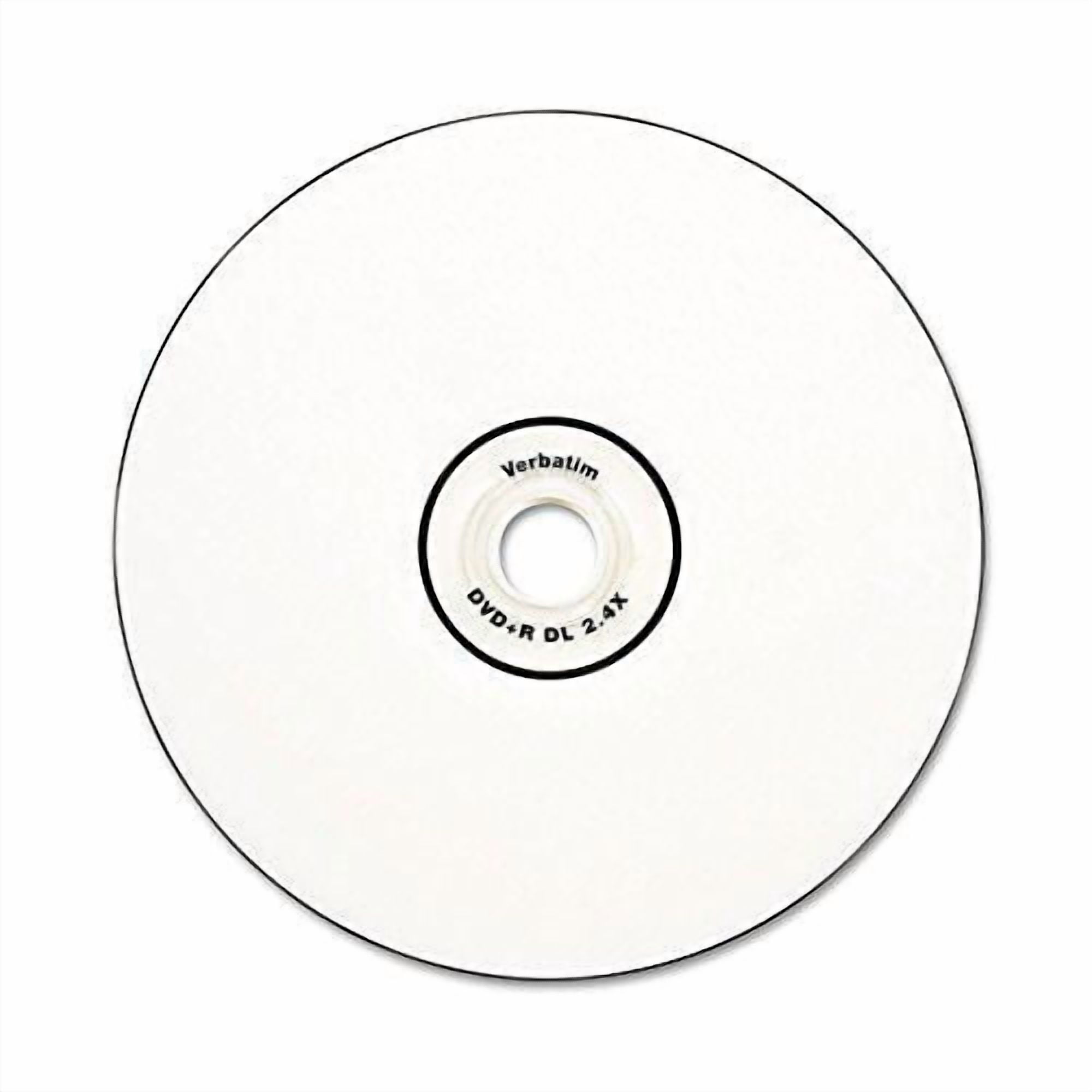 Dvd+r Dual Layer Printable Recordable Disc, 8.5 Gb, 8x, Spindle, White, 50/pack