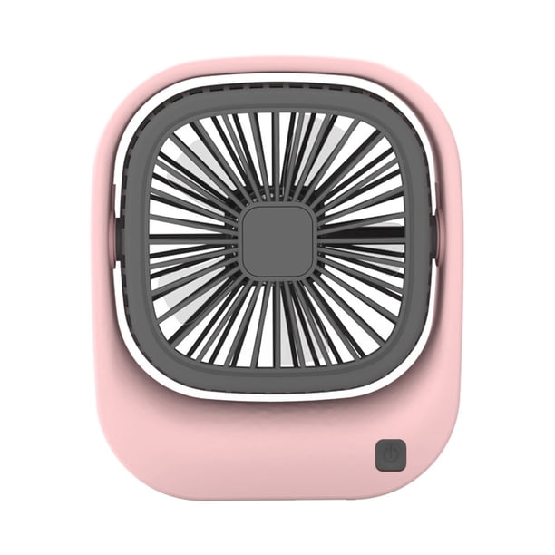 Ventilador portátil Ounissouiy de mano bajo ruido 2 engranajes USB con soporte refrigeración de verano Electrodomésticos Rosado