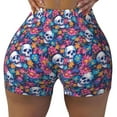 thumbnail image 2 of Lsque Skull Daisy Pattern High Waisted Biker Shorts for Women-Tummy Control Fitness Athletic Workout Running Yoga Gym Shorts,Moisture-Wicking-XX-Large, 2 of 9
