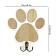 thumbnail image 2 of Wooden Paw Print Wall Hook, Decorative Dog Leash Stand Hanger with Metal Hook, Rustic Pet Supplies Organizer for Entryway, Cute Gift for Dog Lovers​, White, 2 of 6