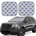 thumbnail image 1 of Fotbe Donut with the USA Fag Juego de 2 Piezas de Parasoles para Parabrisas | Bloqueador Solar para Auto | Accesorios Plegables para Protección Solar Interior-Medium, 1 of 6