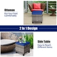 thumbnail image 7 of Vicamelia 2PCS 16" Patio Rattan Ottoman with Cushion All-Weather Footstool for Outdoor Porch Deck, Navy, 7 of 7