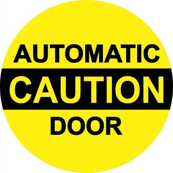 6in x 6in Caution Automatic Door Sticker