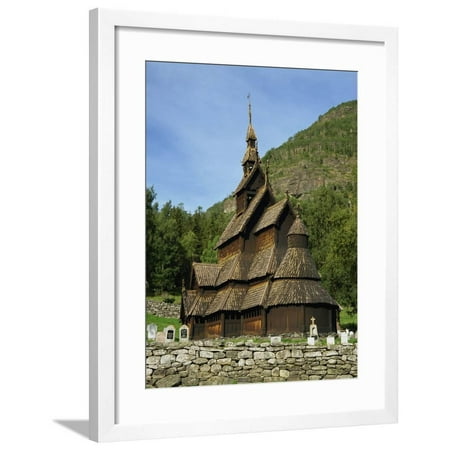 Best Preserved 12th Century Stave Church in Norway, Borgund Stave Church, Western Fjords, Norway Framed Print Wall Art By Gavin