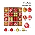thumbnail image 3 of KAMUGO Christmas Ball Ornaments 44pcs Set , 2.4" Christmas Tree Red Gold Ball Decorations Boxed, 3 of 7