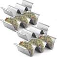 thumbnail image 2 of Taco Holder Stand,Set of 6 Stainless Steel Taco Tray,Stylish Taco Shell Holders, Rack Holds Up to 3 Tacos Each Keeping Shells Upright, Health Material, 2 of 5