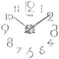 thumbnail image 3 of Reloj de pared 3D DIY, moderno, sin marco, con números adhesivos decorativos plateados Plata, 3 of 9