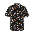 thumbnail image 3 of Uemuo Space Rocket Printed Regular Fit Short Sleeve Casual Hawaiian Shirt for Men,Aloha shirt,Tropical shirt,Floral print shirt,Vacation Beach shirt-Large, 3 of 9