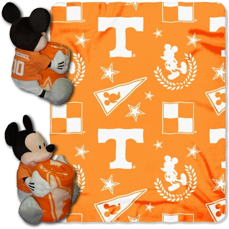 Tennessee Volunteers Fleece Throw (Official NCAA and Disney Cobrand Tennessee Volunteers Mickey Mouse Hugger Character Shaped Pillow and 40