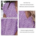 thumbnail image 4 of Top de manga corta para mujer, cuello en V, camisa con estampado floral, manga con volantes, camisa suelta, Top informal de verano, color morado XL, 4 of 5