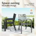 thumbnail image 6 of MF Studio Set of 2 Outdoor Patio Dining Stackable Chairs,All-Weather Steel Frame, Geometric Back, Black, 6 of 8
