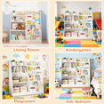 thumbnail image 3 of Kids Bookshelf, 4-Tier Wooden Bookcase With 2 Shelves And Toy Storage Bin, MDF Board For Books And Toys Display In Childrens Room Playroom Nursery, 34.65 x 15.75 Inch White, 3 of 11
