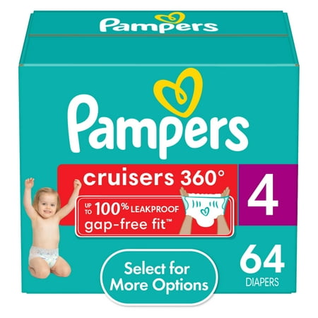 Pampers Cruisers 360 Diapers Size 4, 64 Count (Select for More Options)
