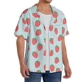 thumbnail image 2 of Yiaed Hand Drawn Strawberry Print Mens Casual Wrinkle Free Shirts Short Sleeve Button Down Summer Stretch Dress Shirt-4X-Large, 2 of 5