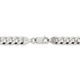 thumbnail image 3 of White Sterling Silver bracelet Chain style Curb 7 in mm, 3 of 4