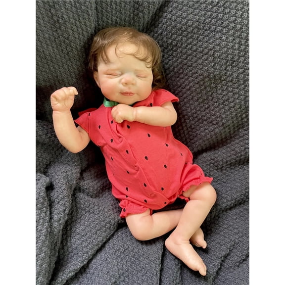 GloTide 19inch/48cm Real baby doll Real Soft Touch Baby Realistic Silicone Reborn Baby Doll With Hand-implanted artificial hair