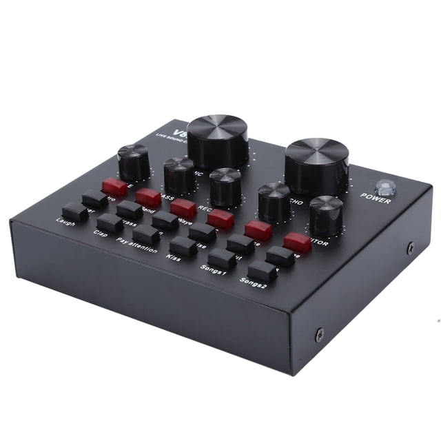 Tarjeta de sonido para computadora, tarjeta de sonido para transmisión en vivo V8, tarjeta de sonido para karaoke, diseño fácil de usar
