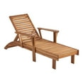 thumbnail image 2 of Linon Killick Slat Back Acacia Outdoor Chaise Lounge with Cushion, Natural/Antique White, 2 of 7