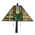 thumbnail image 4 of Louis Comfort Tiffany Mission Style Geometric Green Arrow Glass Shade Table Lamp, 4 of 10