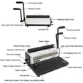 thumbnail image 3 of 21 Hole Comb Binder Rubber Ring/Clip Dual-Use Stapler Punching Binding Machine Binding 400 Sheets For Document Binding Financial Contract File Certificate, 3 of 7