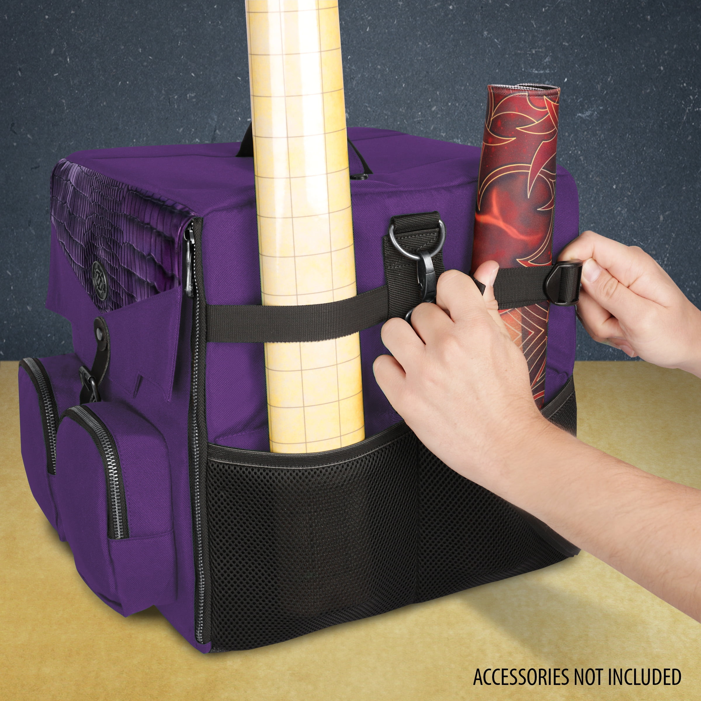 ENHANCE Collector's Edition Board Game Shoulder Bag - Game Storage with Pockets (Dragon Purple)