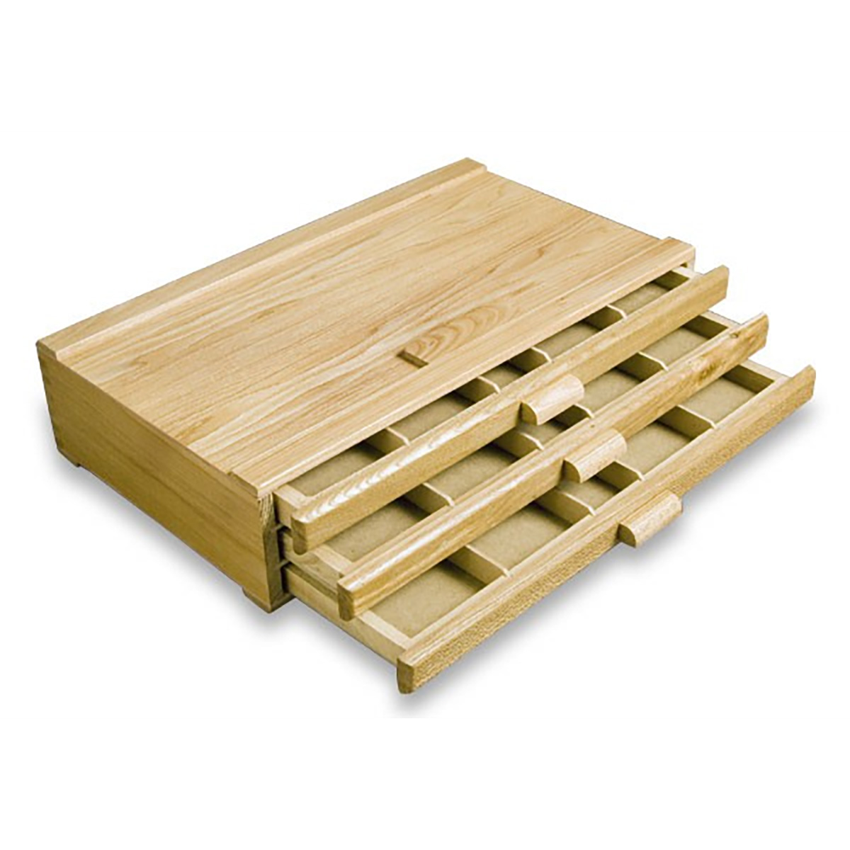 Creative Mark Pastel Storage Box, 3 Drawer Wood Art Box with Foam