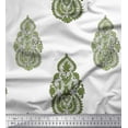 thumbnail image 1 of Soimoi Rayon Crepe Fabric Floral & Paisley Block Printed Fabric 1 Yard 46 Inch Wide, 1 of 3