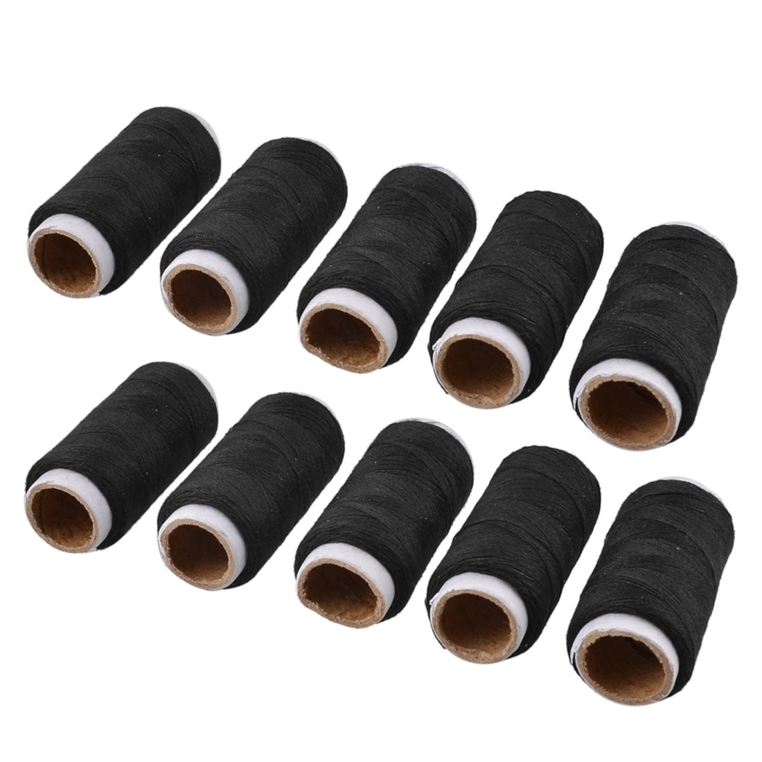 Unique Bargains 10 Spools Black Thread Reel Stitching String Sewing Kit