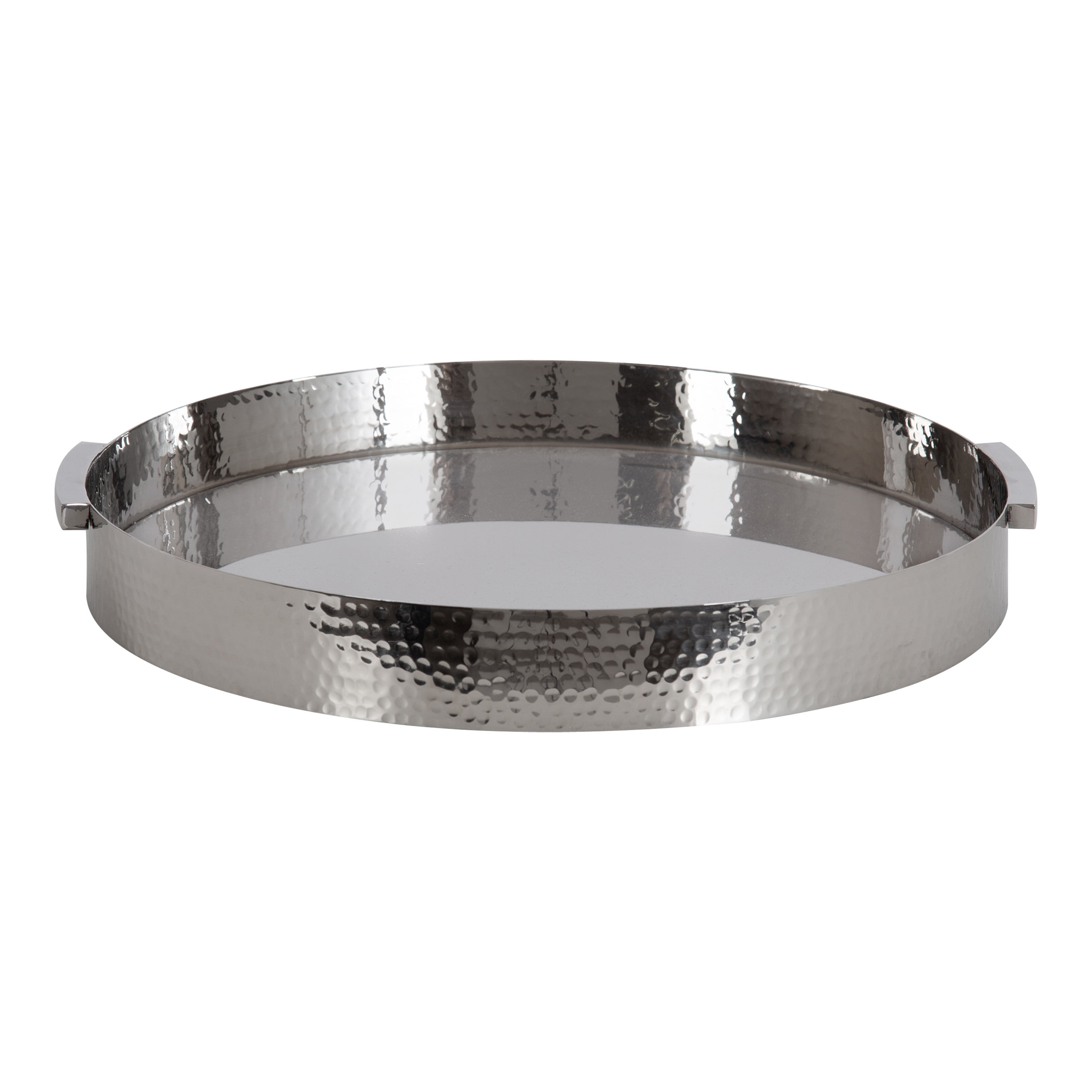 Kate and Laurel Samana Modern Glam Round Metal Tray 17 Inch