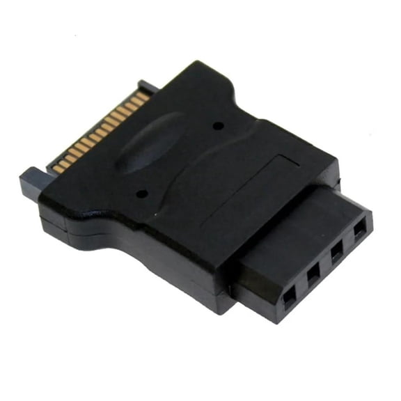 WE-POLUJ Molex IDE 4 Pin Female to Sata 15Pin Adapter Power Cable Extension Converter