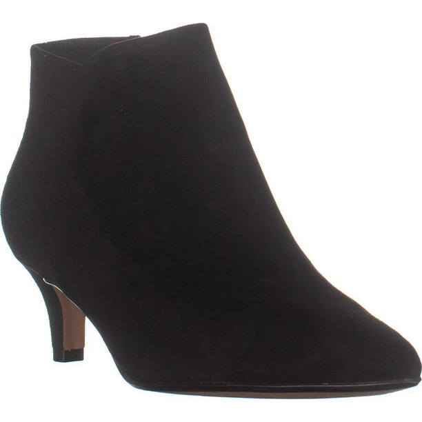 Clarks - Clarks Linvale Sea Kitten Heel Ankle Boots, Black Suede ...