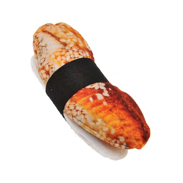 Juguete con hierba gatera para gatos, Sushi, alivio del aburrimiento, juguetes suaves para gatos aburridos, novedad divertida Anguila
