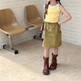 thumbnail image 3 of Fozruso Girls Tops Casual Summer Sleeveless Color Block Stretchy Tank Top For Toddler Kids Teenage Comfortable Breathable Outfit Casual Tee,Sizes 9-10 Years Yellow, 3 of 7