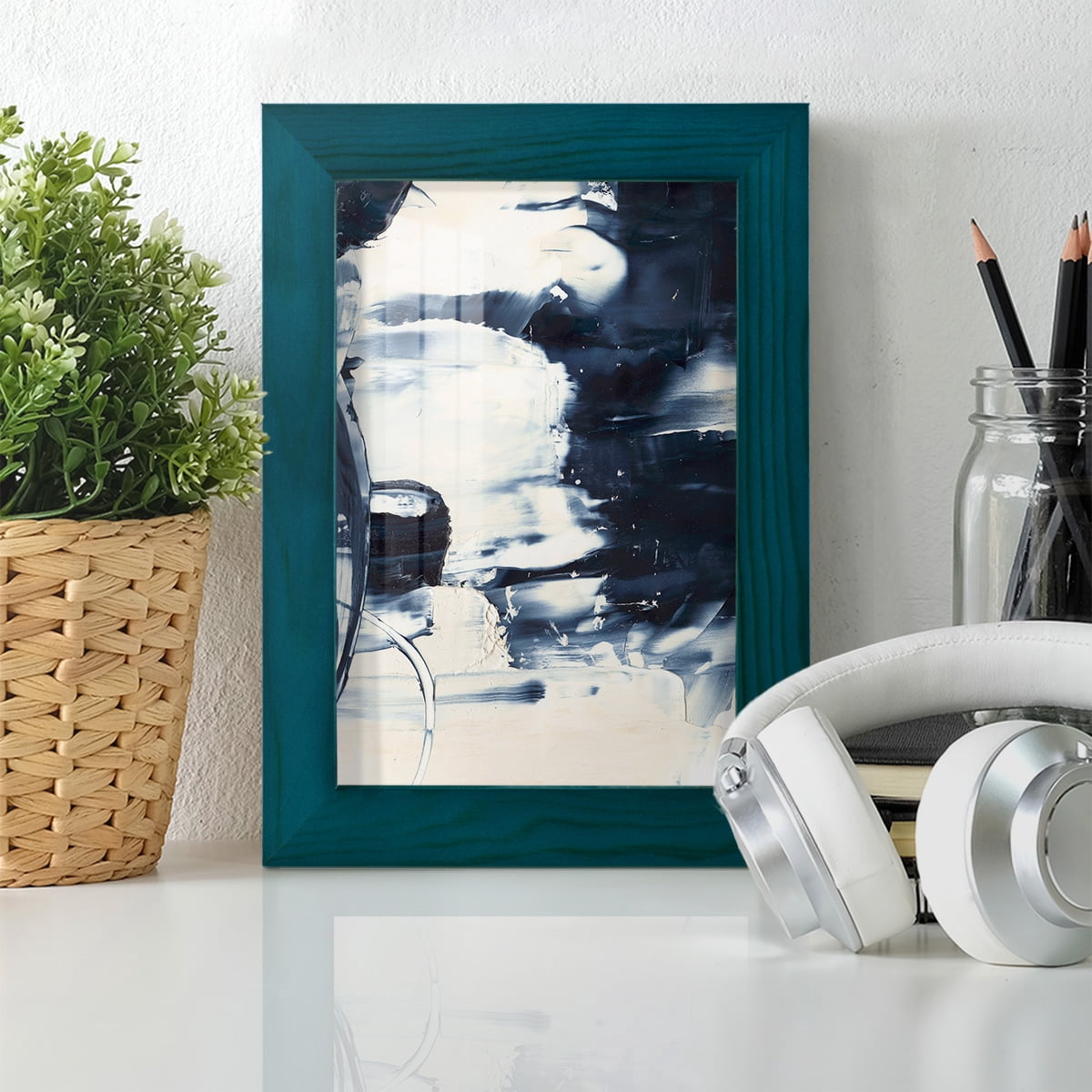 Wave Rider II -Framed Print w/glass-Ocean Blue