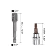 thumbnail image 2 of Uxcell Torx Bit Socket, Square Drive CR-V Sockets, S2 Steel Bits W Hex Shank Adapter T30, 2 of 5