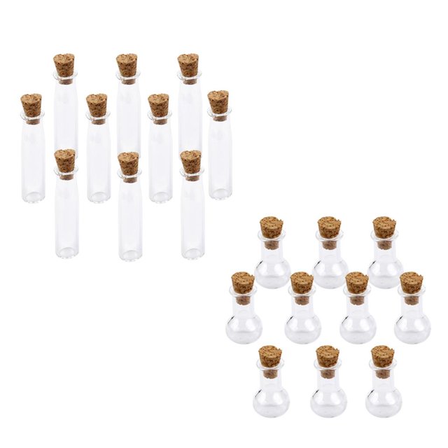 20pcs Mini Botella de Cristal Sunnimix Forma Tubo Bombilla para DIY Bricolaje
