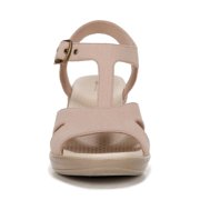 Bzees For Lifestride Women's Everly Block Heel Sandal Beige Denim 9W