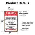 thumbnail image 2 of Warning No Trespassing You Will Lose 7 Inch x 10 Inch Metal Sign Novelty Aluminum Durable Weatherproof UV Protected Perfect for Garages Workshops Fun Gag Gift for Friends Crafted in the, 2 of 5