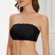 thumbnail image 3 of Sujetador bandeau sin tirantes de encaje para mujer, top tubo acolchado, tirantes transparentes, 3 of 8