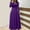 Purple, variant on CALAFEBILA Ladies Skirt Dress Quick Drying Crew Neck Long Sleeve Solid Away Inches Boho Womens Clothing Long Dress