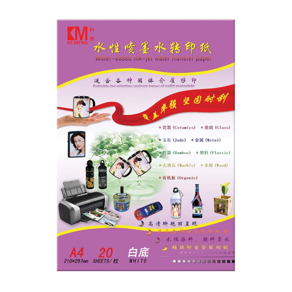 LIWEN 5 Sheets Clear A4 Size Waterslide Inkjet Decal Water Transfer