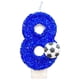 thumbnail image 2 of Vela de cumpleaños de fútbol - Topper de tarta número 9 con purpurina azul y diseño de balón de fútbol para magdalenas, decoraciones para fiestas de adultos y adolescentes, 2 of 2