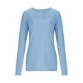 thumbnail image 5 of Women Long Sleeve Shirts Ribbed Knit Tops V Neck Basic T-Shirt Y2K Slim Fitted Blouses Classic Base Layer Fashion Going Out Tops Casual Business Outfits 2026 Spring Summer Tops, 5 of 9