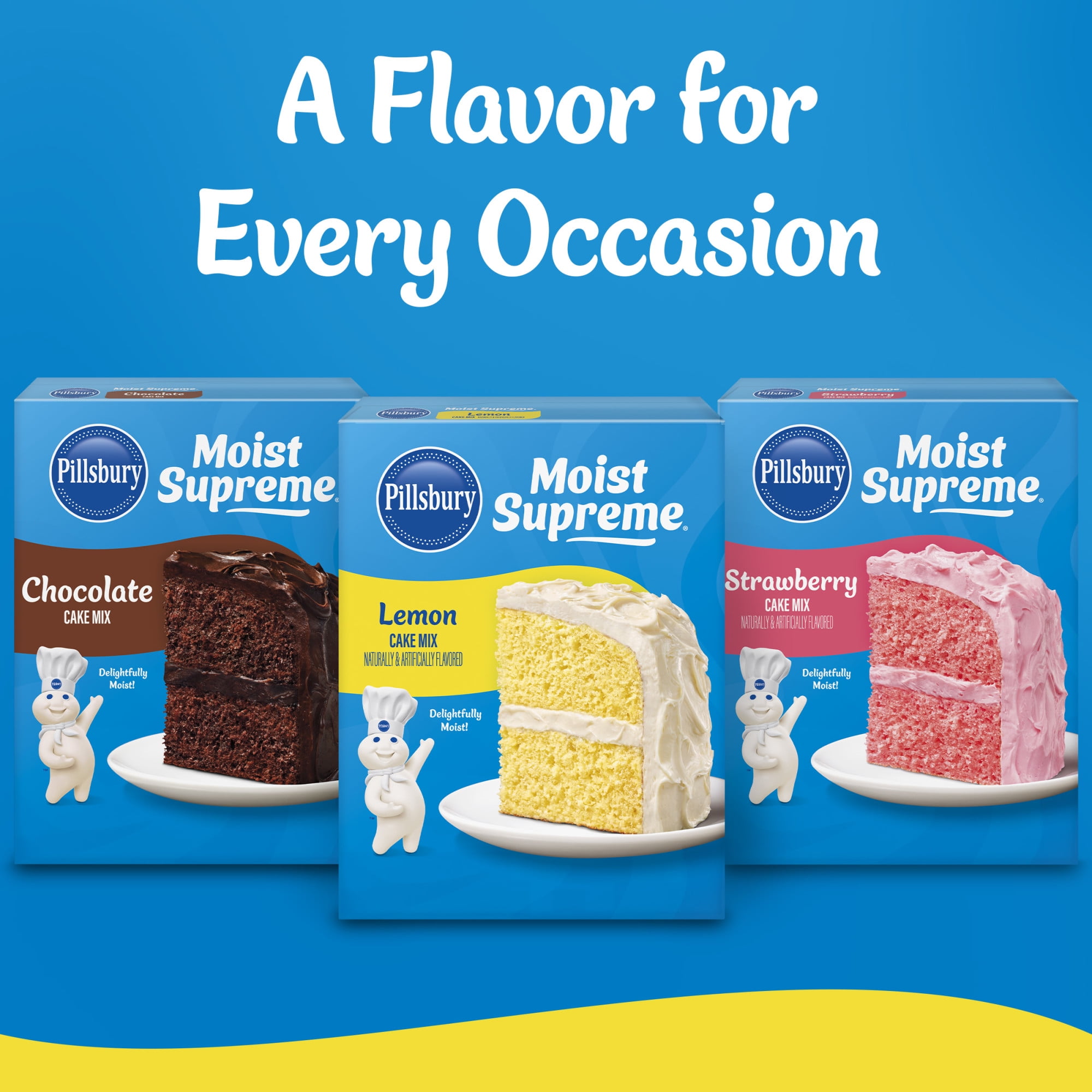 Pillsbury Moist Supreme Lemon Cake Mix, 15.25 oz Box