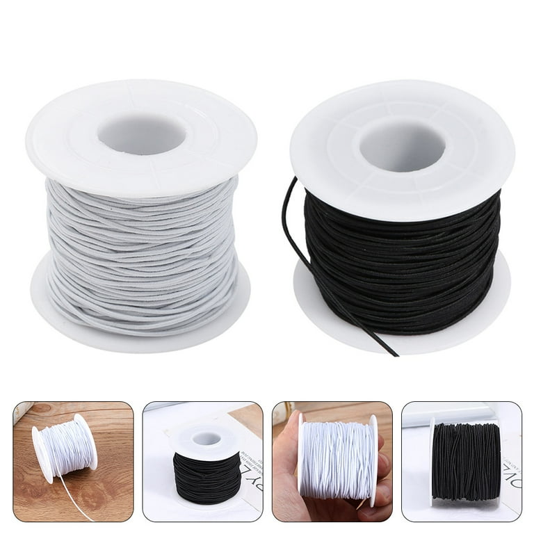 Elastic Stretch Beading String Cord thread Elastic Round Black