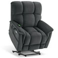 thumbnail image 4 of MCombo Oversized 24.8" Seat Width Large Dual Motor Power Recliner Lift Chair for Tall Elderly, Infinite Position,  Dark Grey Fabric, 4 of 10